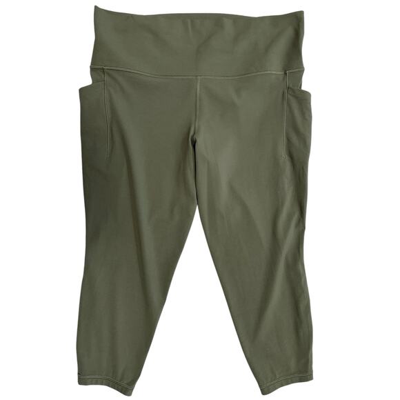 Athleta Salutation Stash Mesh 7/8 Leggings Moss Green UPF 40+ Plus Size 1X - Picture 7 of 11